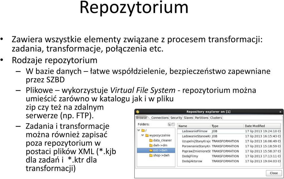 Virtual File System - repozytorium można umieścić zarówno w katalogu jak i w pliku zip czy też na zdalnym serwerze (np.