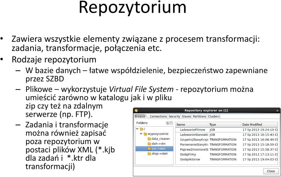 Virtual File System - repozytorium można umieścić zarówno w katalogu jak i w pliku zip czy też na zdalnym serwerze (np.