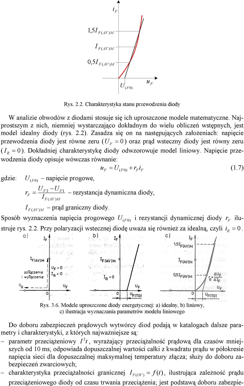 Zasadza się on na następujących założeniach: napięcie przewodzenia diody jest równe zeru ( F = 0) oraz prąd wsteczny diody jest równy zeru ( R = 0).