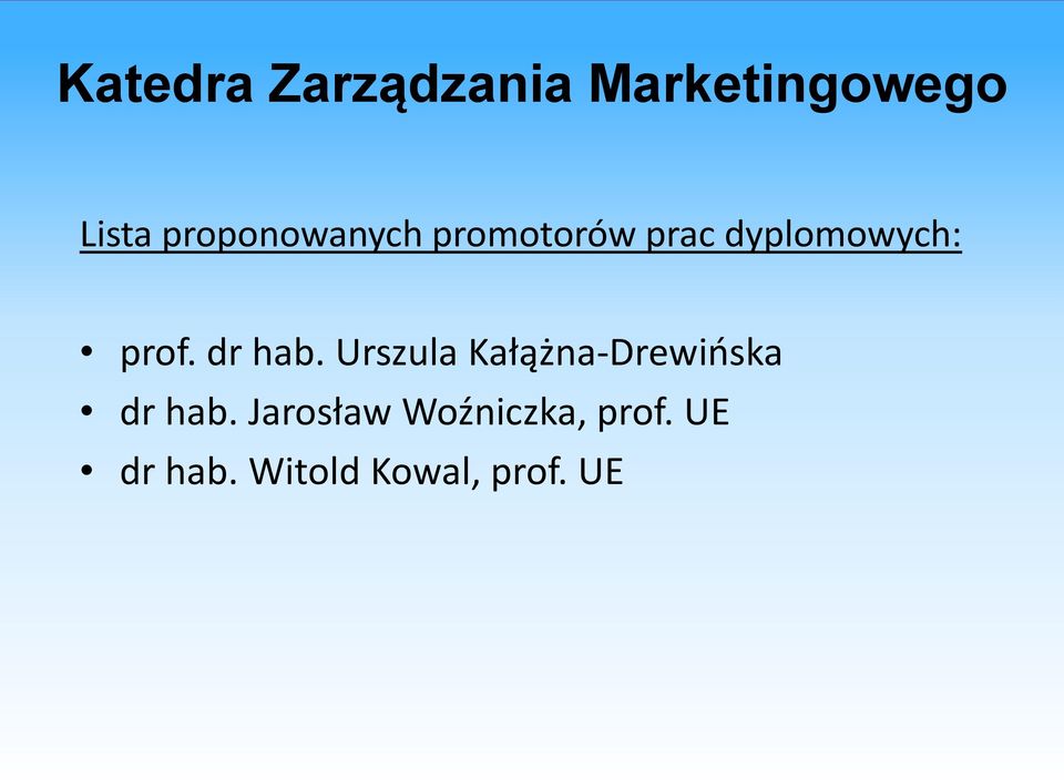 dr hab. Urszula Kałążna-Drewińska dr hab.