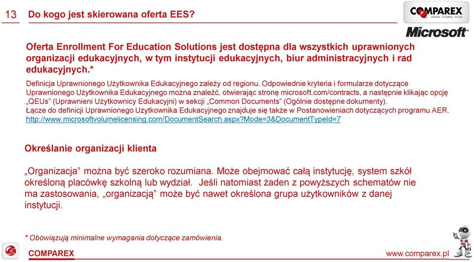 * Definicja Uprawnionego Użytkownika Edukacyjnego zależy od regionu. Odpowiednie kryteria i formularze dotyczące Uprawnionego Użytkownika Edukacyjnego można znaleźć, otwierając stronę microsoft.