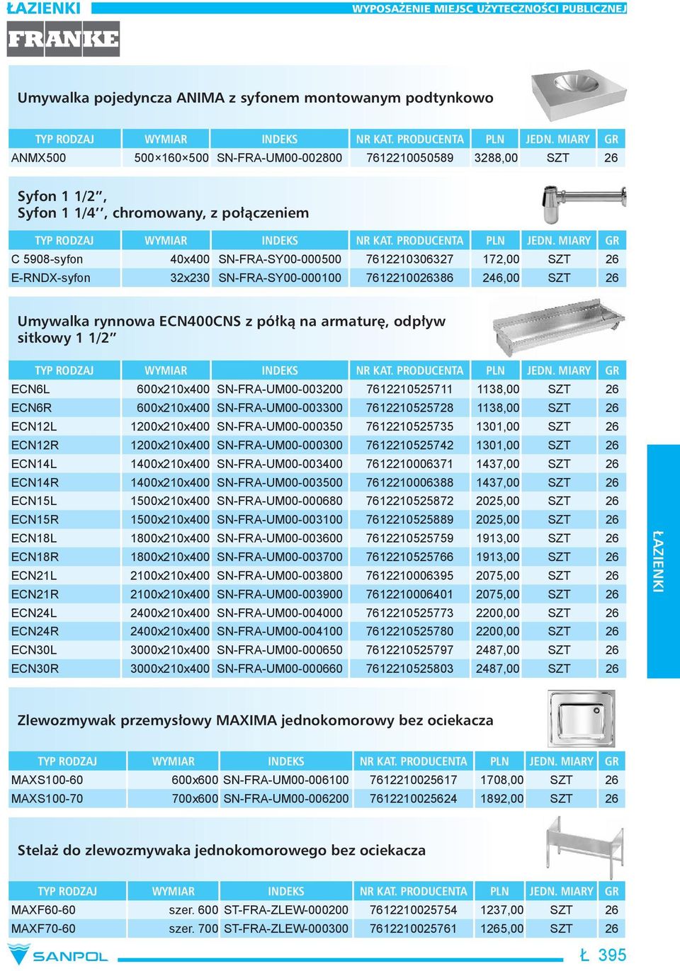 SN-FRA-UM00-003200 7612210525711 1138,00 SZT 26 ECN6R 600x210x400 SN-FRA-UM00-003300 7612210525728 1138,00 SZT 26 ECN12L 1200x210x400 SN-FRA-UM00-000350 7612210525735 1301,00 SZT 26 ECN12R