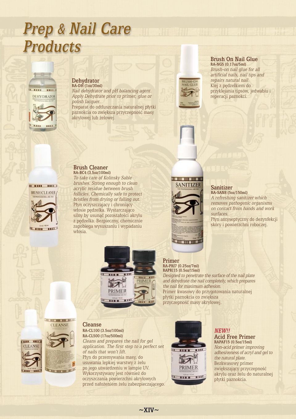 17oz/5ml) Brush-on nail glue for all artificial nails, nail tips and repairs natural nail. Klej z pędzelkiem do przyklejania tipsów, jedwabiu i reperacji paznokci. Brush Cleaner RA-BC4 (3.
