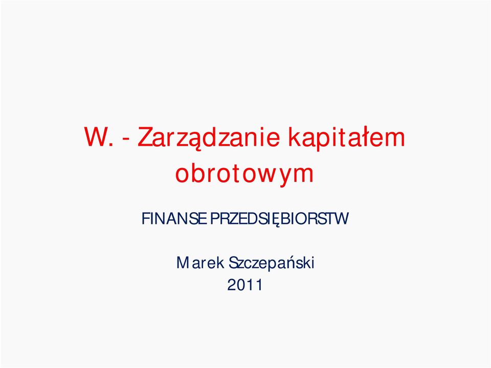 obrotowym FINANSE