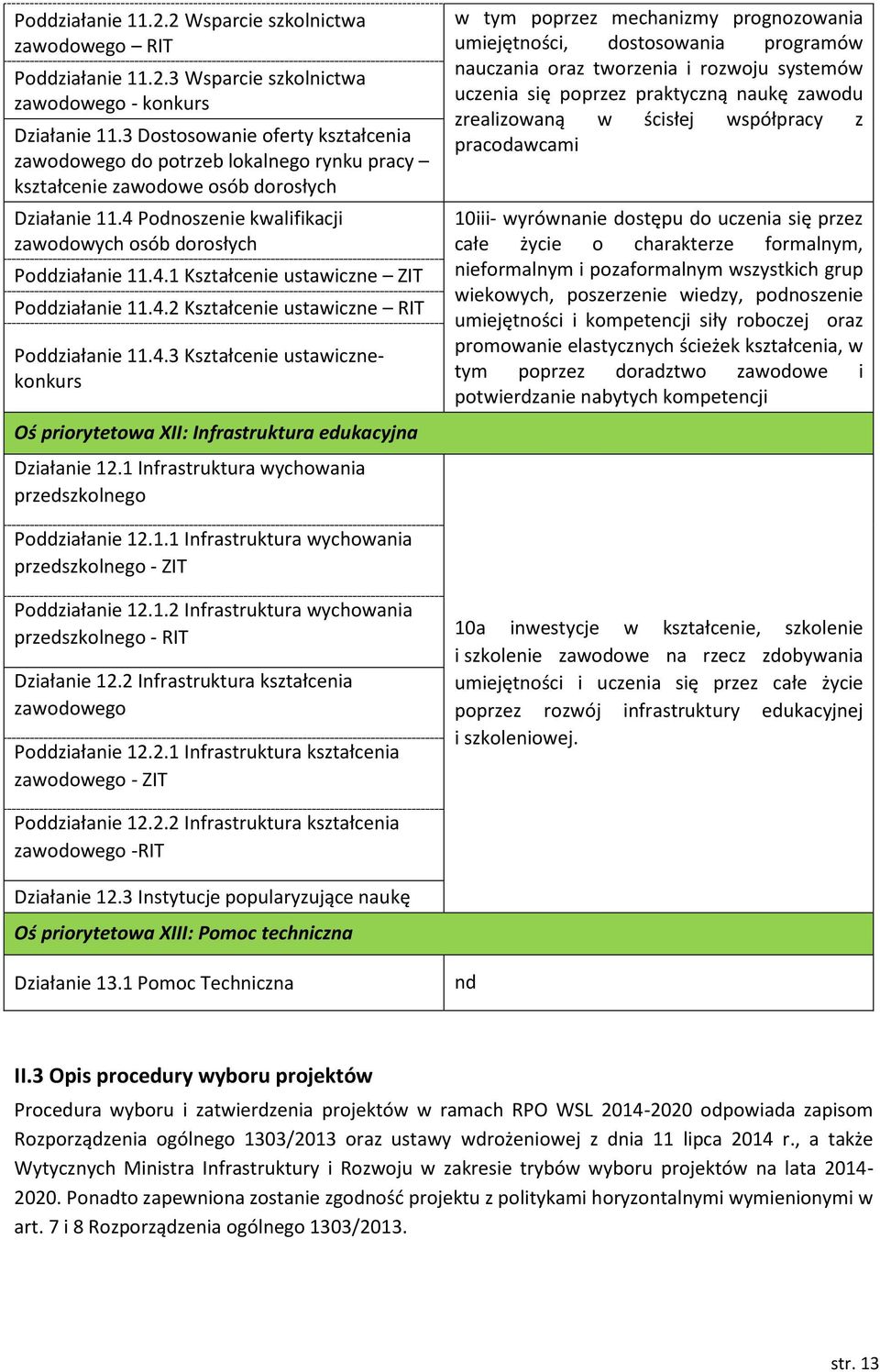 4.2 Kształcenie ustawiczne RIT Poddziałanie 11.4.3 Kształcenie ustawicznekonkurs Oś priorytetowa XII: Infrastruktura edukacyjna Działanie 12.