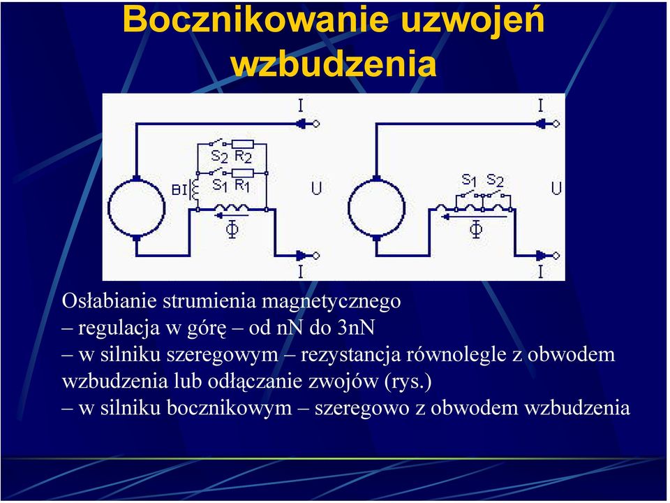 szeregowym rezystancja równolegle z obwodem wzbudzenia lub