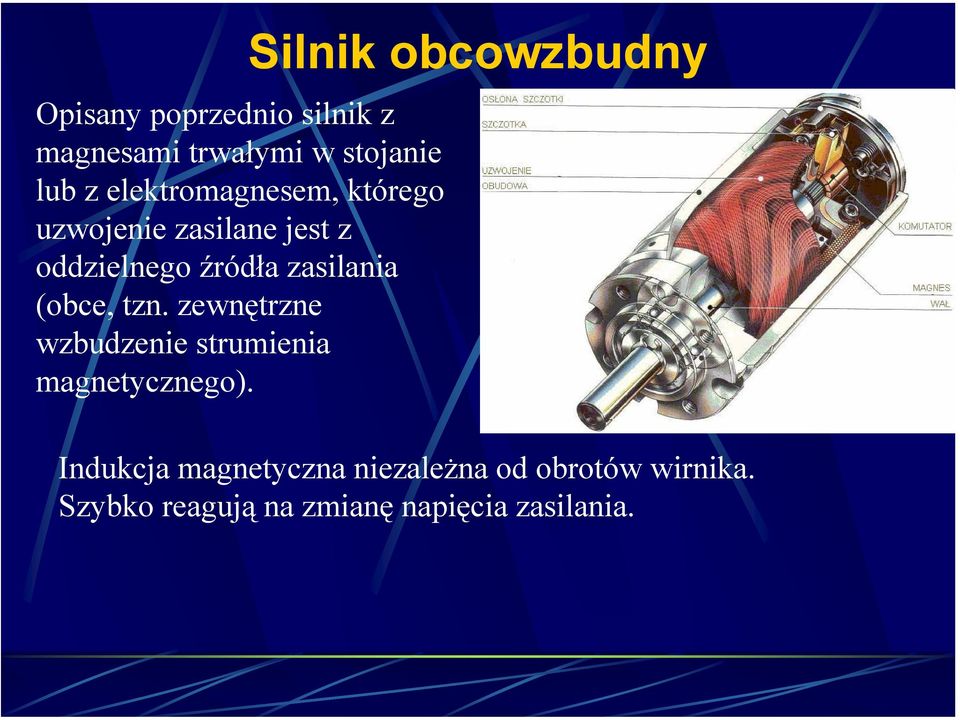 (obce, tzn. zewnętrzne wzbudzenie strumienia magnetycznego).