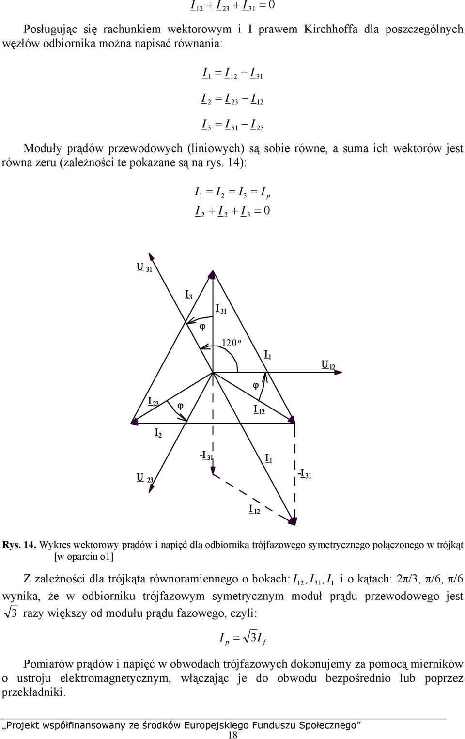 : I I = I = = 3 I I + I + I 3 = 0 0 U 3 I 3 ϕ I 3 U I 3 ϕ ϕ I I -I 3 I U 3 -I 3 I Rys. 4.