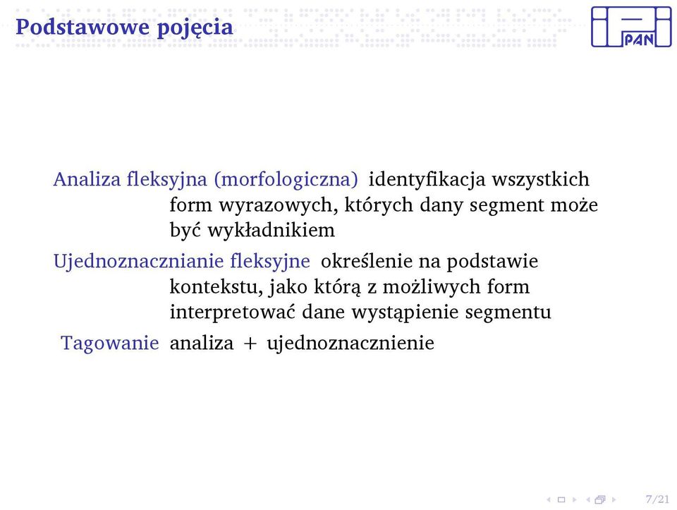 Ujednoznacznianie fleksyjne określenie na podstawie kontekstu, jako którą z