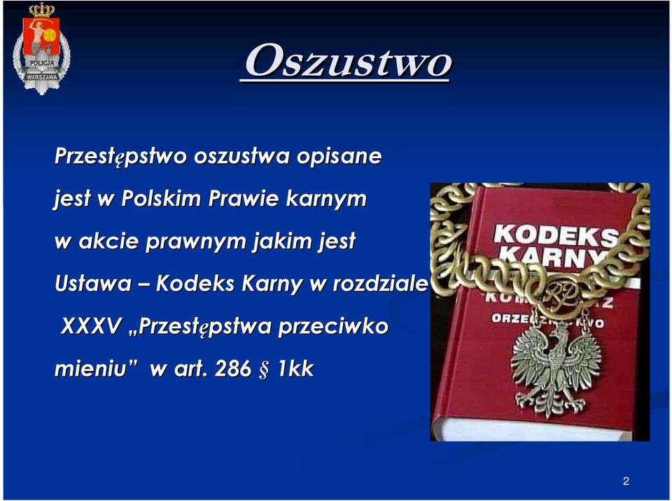 jakim jest Ustawa Kodeks Karny w rozdziale