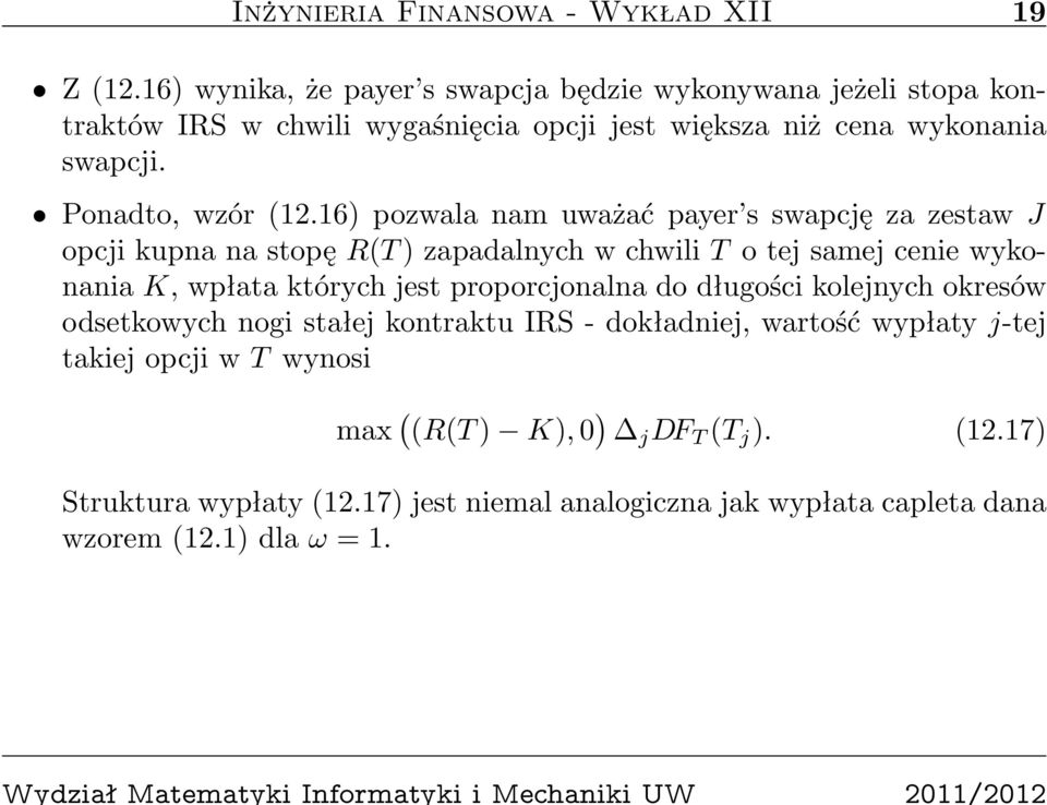 Ponadto, wzór (12.