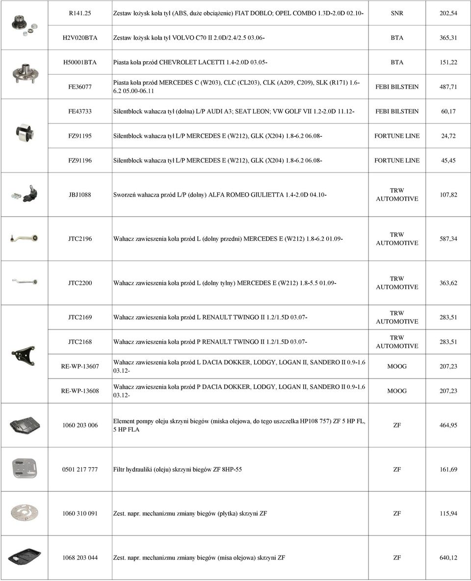 11 FEBI BILSTEIN 487,71 FE43733 Silentblock wahacza tył (dolna) L/P AUDI A3; SEAT LEON; VW GOLF VII 1.2-2.0D 11.