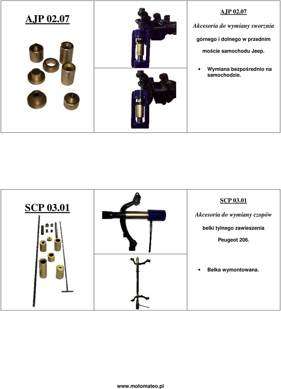 moście samochodu Jeep. SCP 03.01 SCP 03.