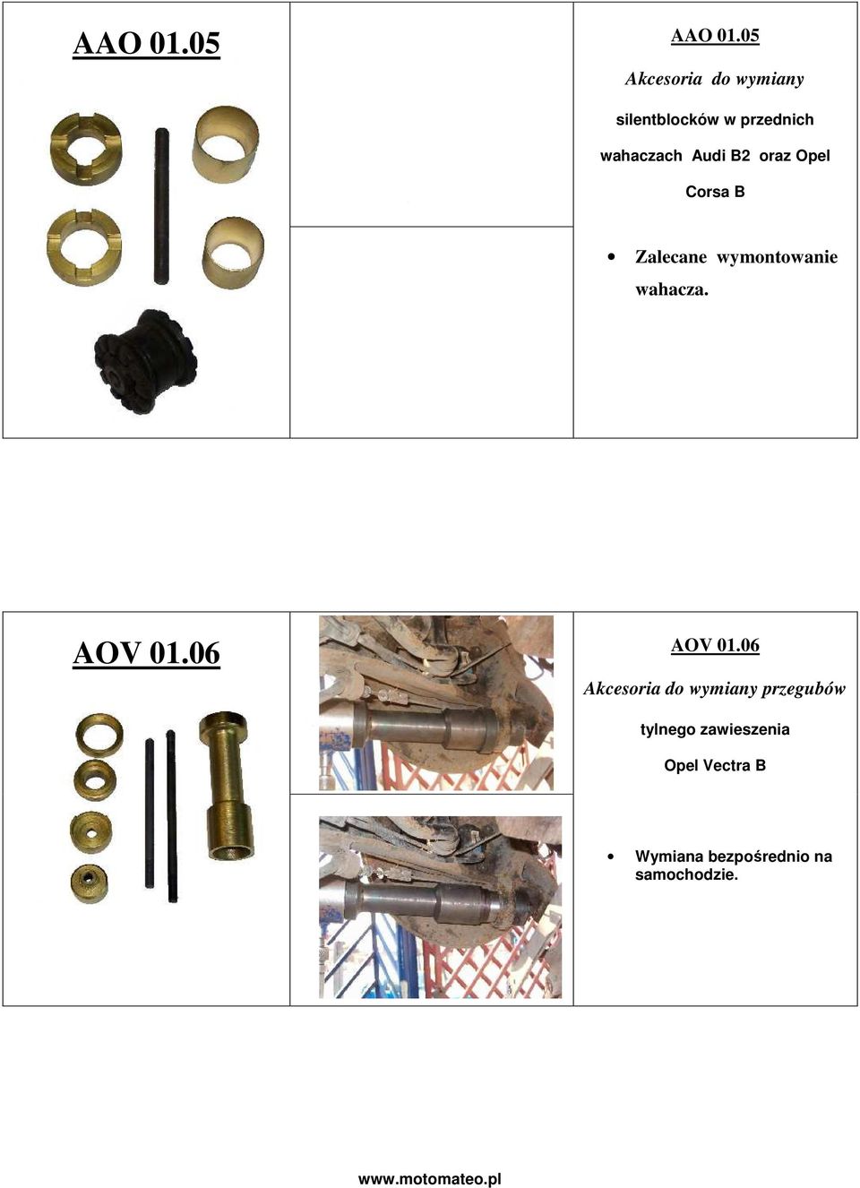 B2 oraz Opel Corsa B Zalecane wymontowanie