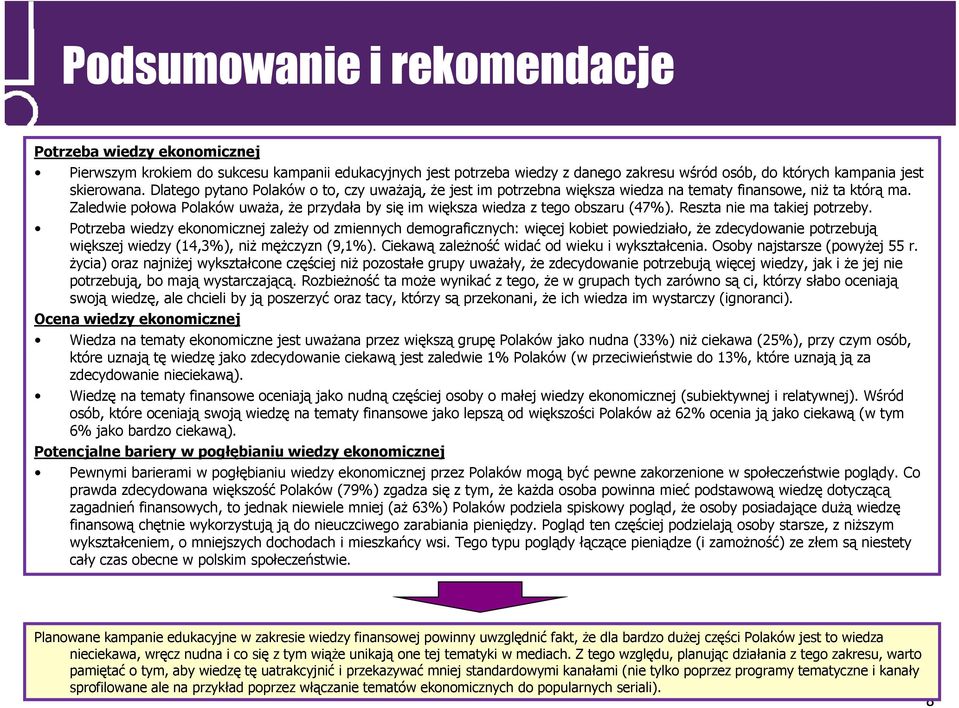 Zaledwie połowa Polaków uważa, że przydała by się im większa wiedza z tego obszaru (47%). Reszta nie ma takiej potrzeby.