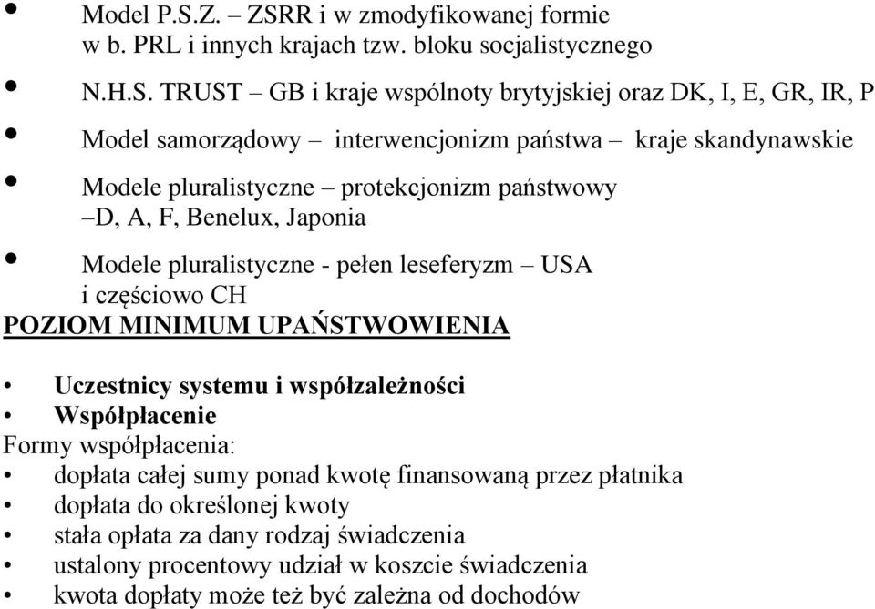 R i w zmodyfikowanej formie w b. PRL i innych krajach tzw. bloku socjalistycznego N.H.S.