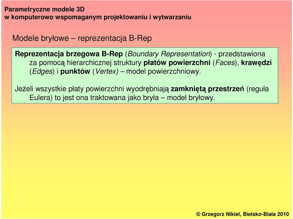 (Edges) i punktów (Vertex) model powierzchniowy.