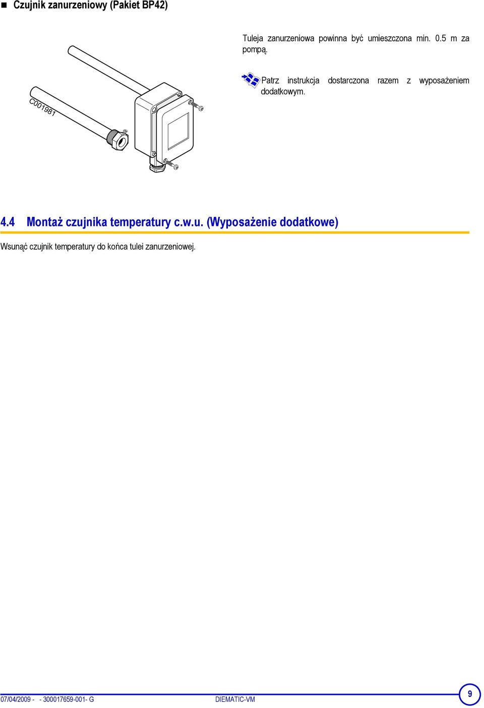 C001981 4.4 Montaż czuj