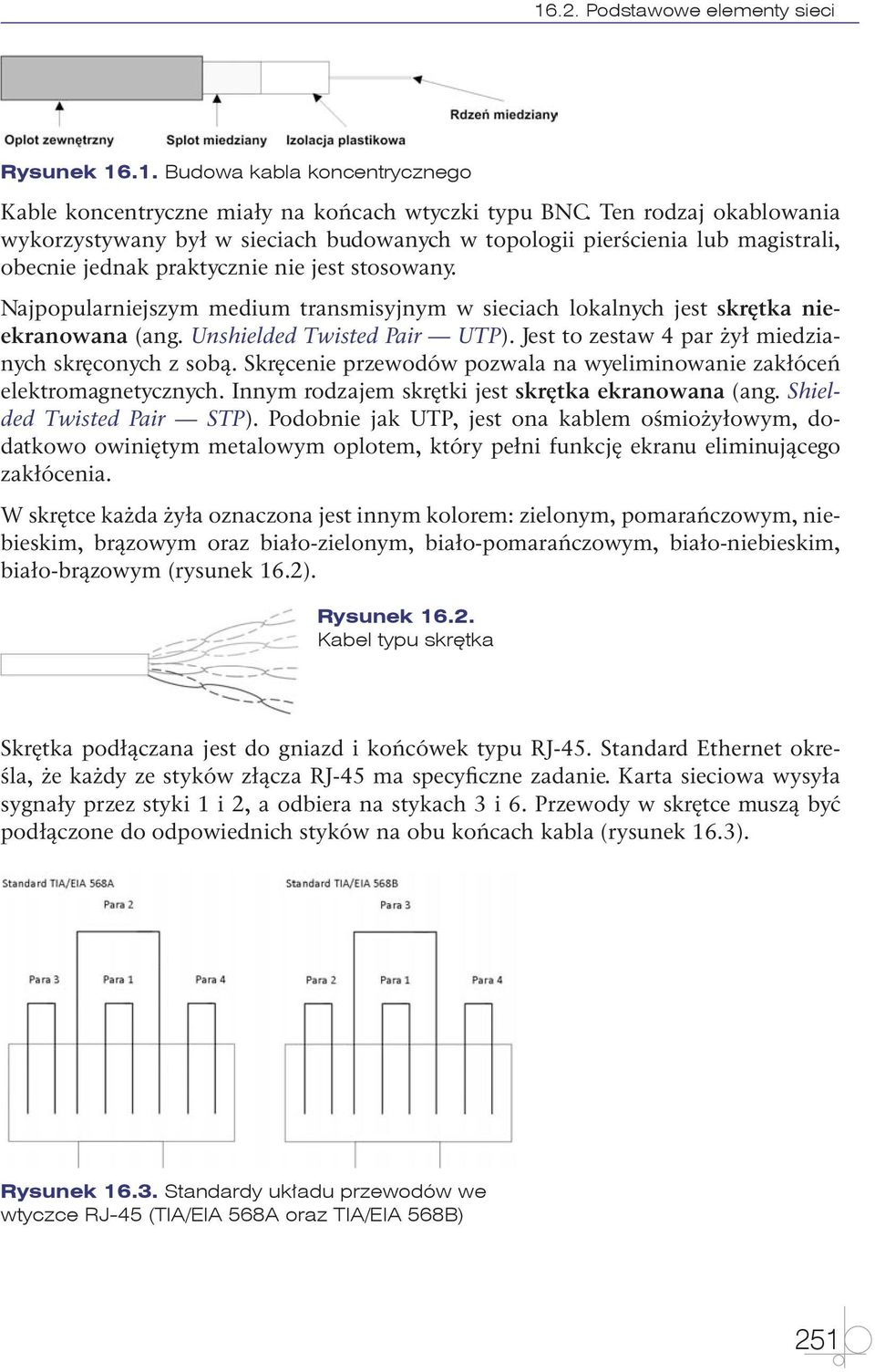 Najpopularniejszym medium transmisyjnym w sieciach lokalnych jest skrętka nieekranowana (ang. Unshielded Twisted Pair UTP). Jest to zestaw 4 par żył miedzianych skręconych z sobą.