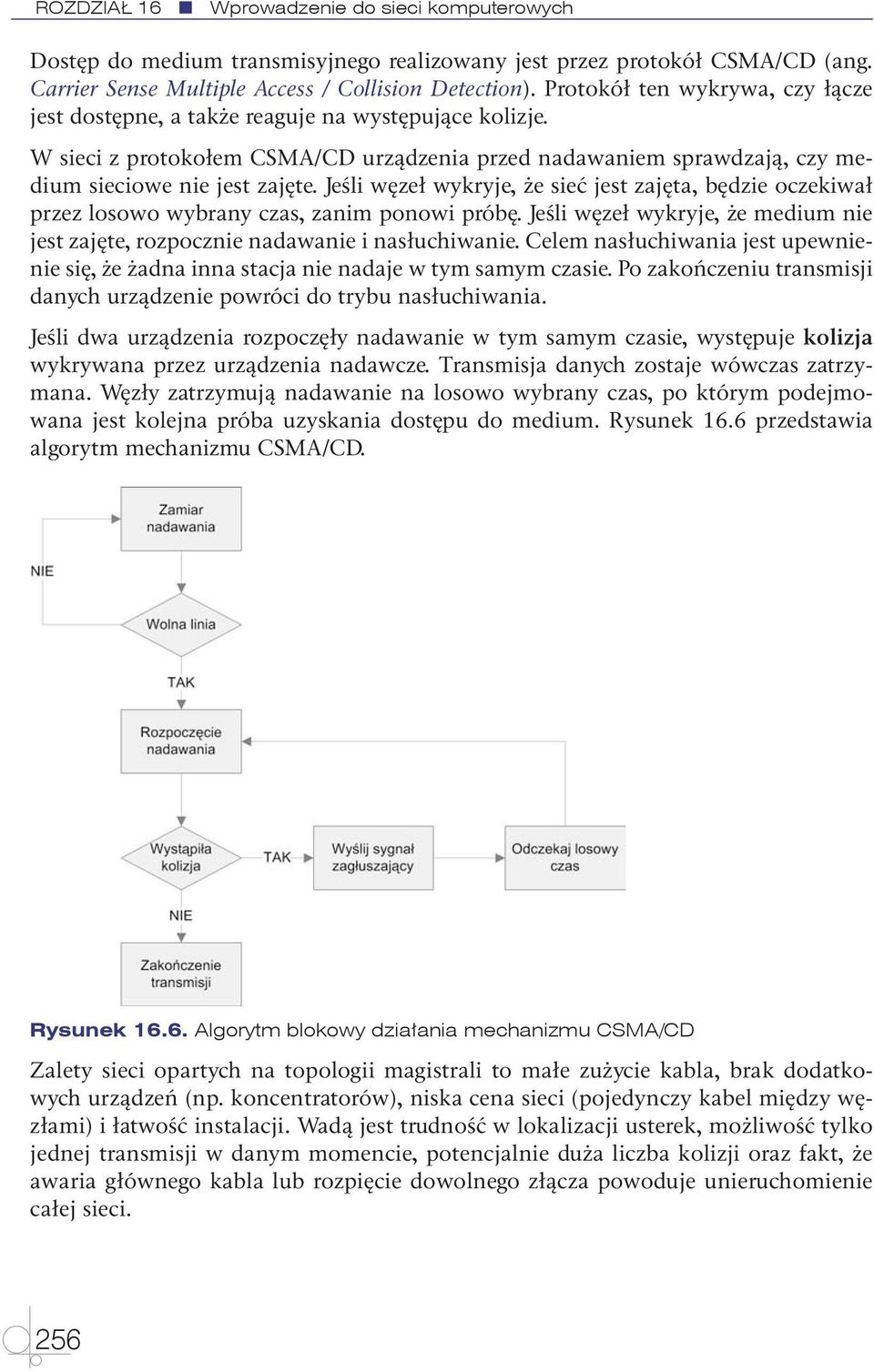 Jeśli węzeł wykryje, że sieć jest zajęta, będzie oczekiwał przez losowo wybrany czas, zanim ponowi próbę. Jeśli węzeł wykryje, że medium nie jest zajęte, rozpocznie nadawanie i nasłuchiwanie.