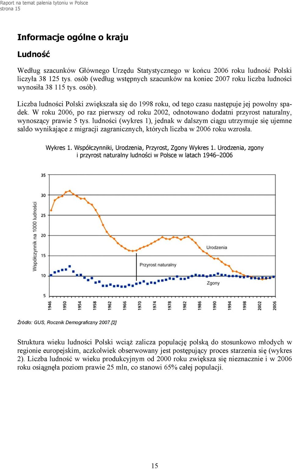 W roku 2006, po raz pierwszy od roku 2002, odnotowano dodatni przyrost naturalny, wynoszący prawie 5 tys.