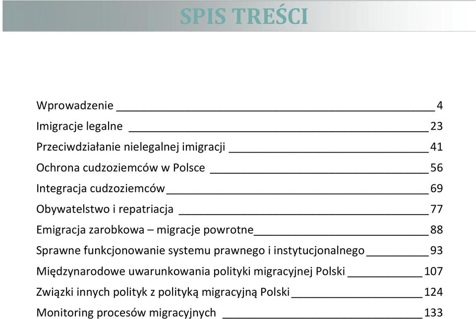 migracje powrotne 88 Sprawne funkcjonowanie systemu prawnego i instytucjonalnego 93 Międzynarodowe