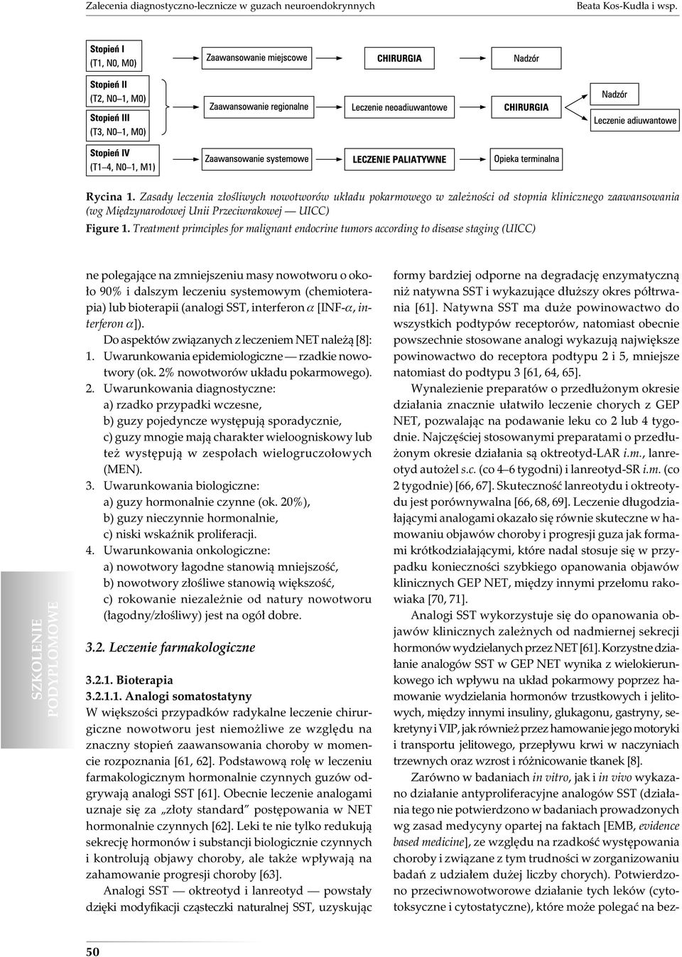 Treatment primciples for malignant endocrine tumors according to disease staging (UICC) ne polegające na zmniejszeniu masy nowotworu o około 90% i dalszym leczeniu systemowym (chemioterapia) lub