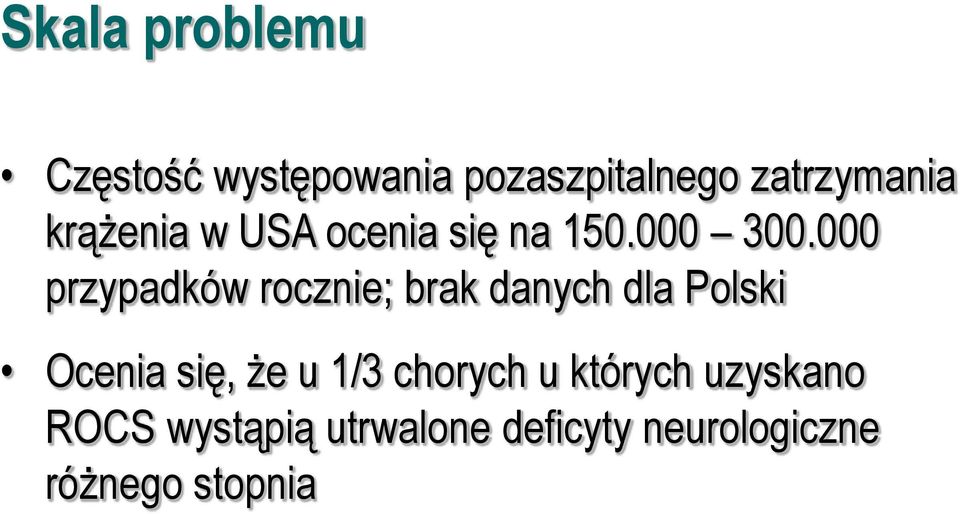 000 przypadków rocznie; brak danych dla Polski Ocenia się, że u