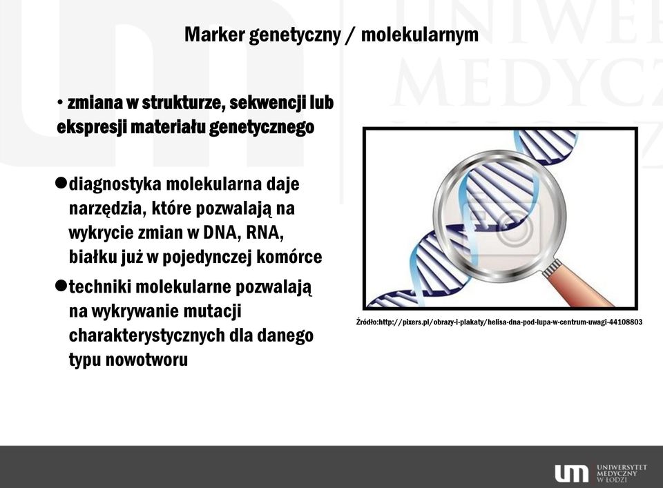 pojedynczej komórce techniki molekularne pozwalają na wykrywanie mutacji charakterystycznych dla