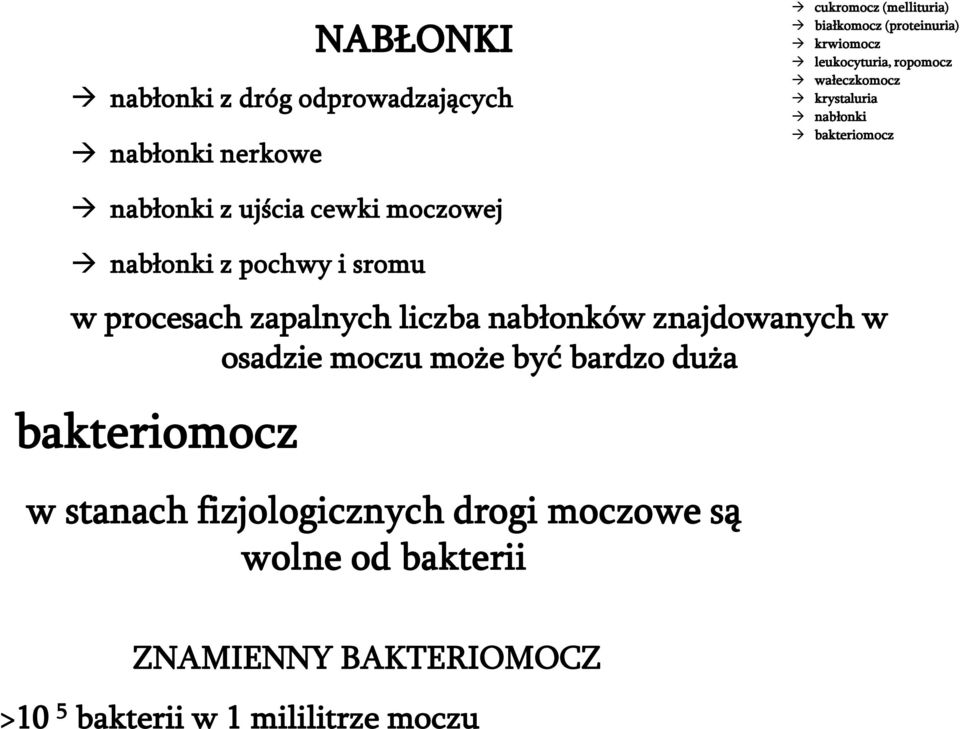 pochwy i sromu w procesach zapalnych liczba nabłonków znajdowanych w osadzie moczu może być bardzo duża