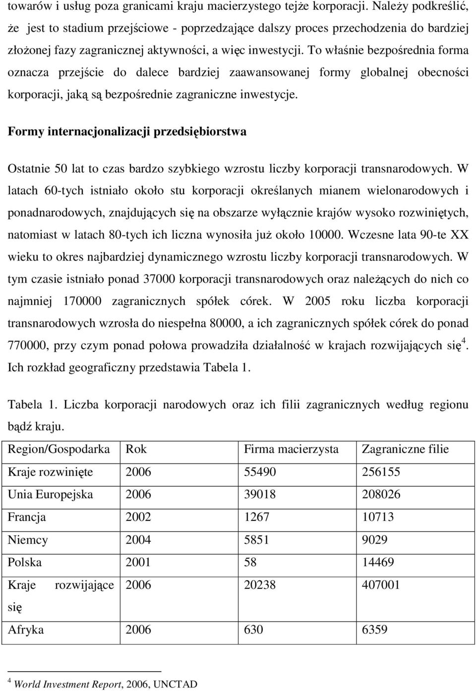 To właśnie bezpośrednia forma oznacza przejście do dalece bardziej zaawansowanej formy globalnej obecności korporacji, jaką są bezpośrednie zagraniczne inwestycje.