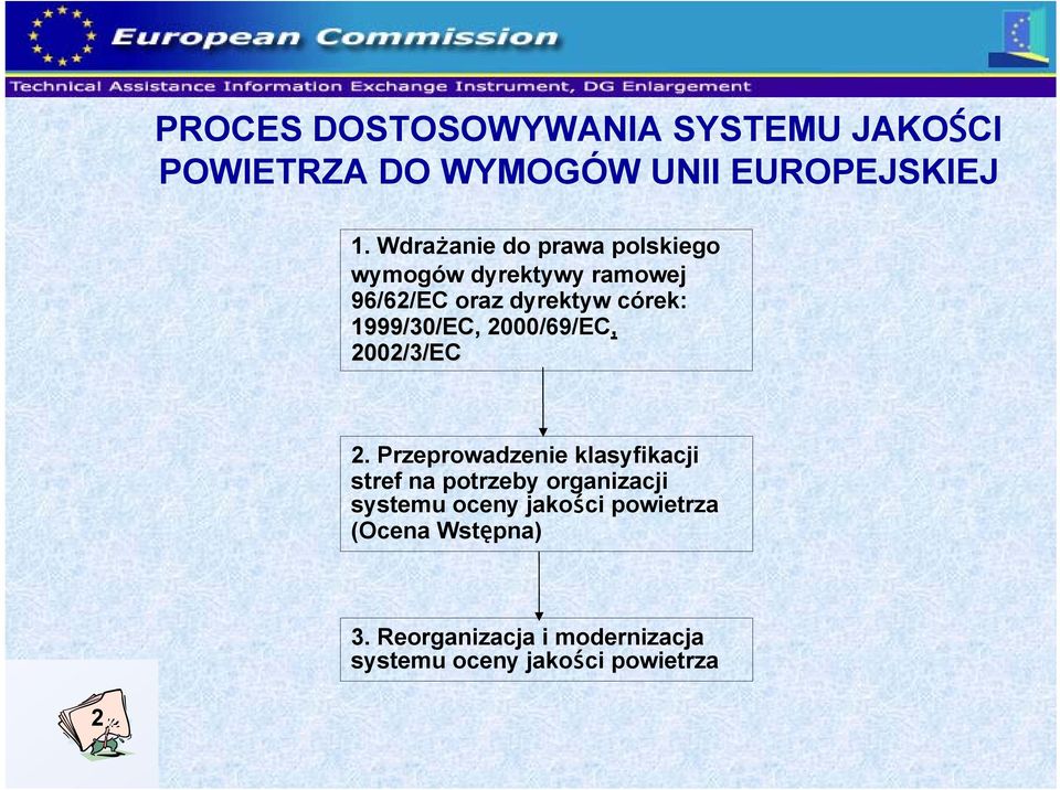 1999/30/EC, 2000/69/EC, 2002/3/EC 2.