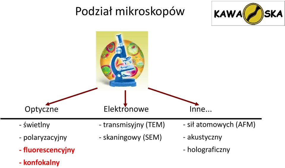 konfokalny - transmisyjny (TEM) - skaningowy