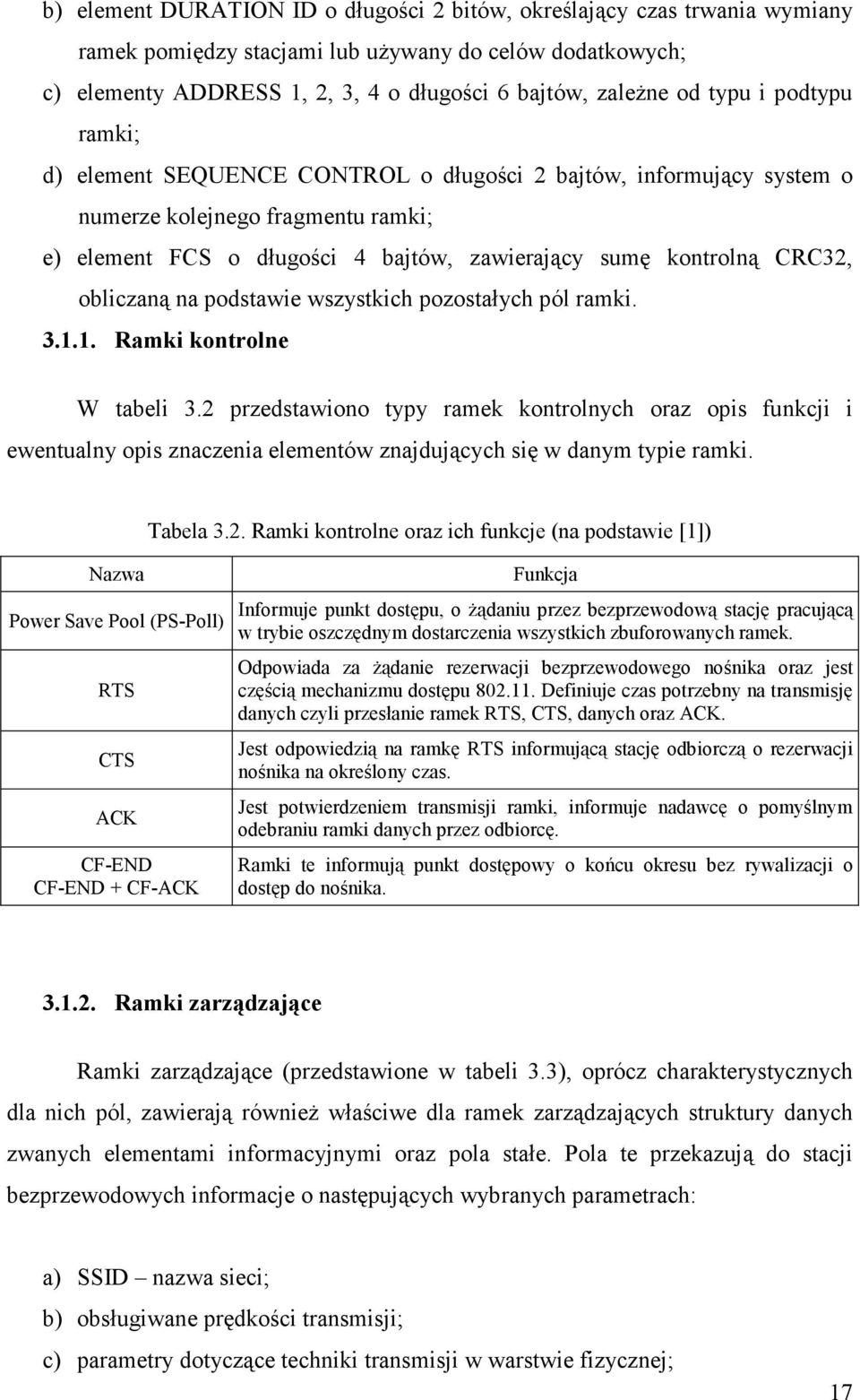 obliczaną na podstawie wszystkich pozostałych pól ramki. 3.1.1. Ramki kontrolne W tabeli 3.