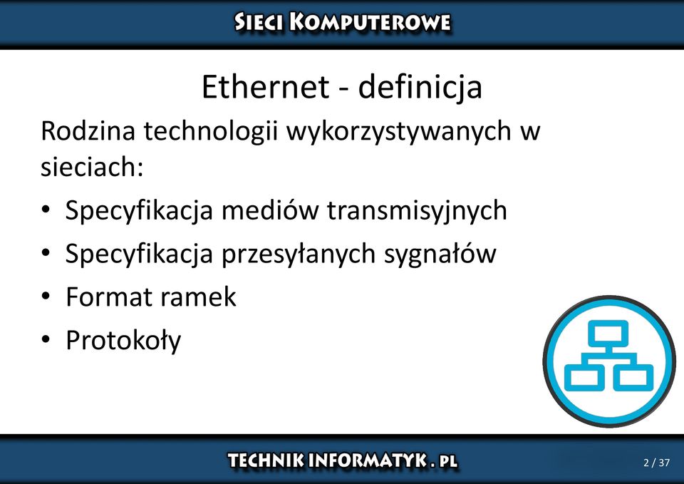 mediów transmisyjnych Specyfikacja