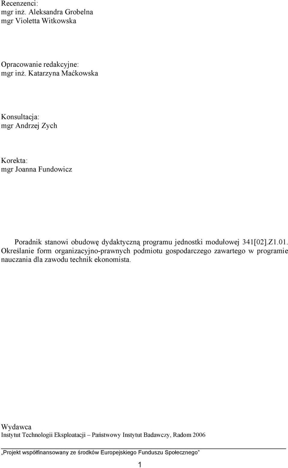 programu jednostki modułowej 341[02].Z1.01.