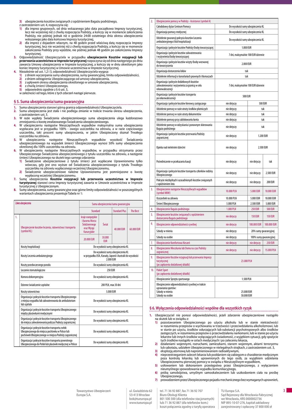 Podróży, nie później jednak niż o godzinie 24:00 ostatniego dnia okresu ubezpieczenia wskazanego jako data końcowa Imprezy turystycznej, 2) dla imprez z dojazdem własnym, na 48 godzin przed właściwą