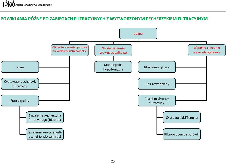 hypotoniczna Blok wewnętrzny Cystowaty pęcherzyk filtracyjny Blok zewnętrzny Stan zapalny Płaski pęcherzyk filtracyjny