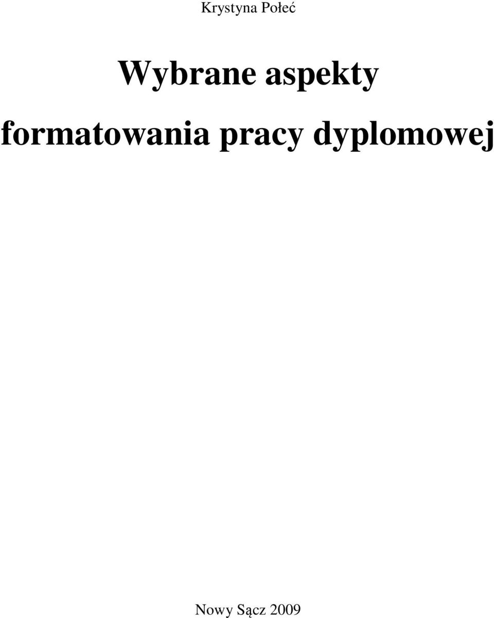 formatowania pracy