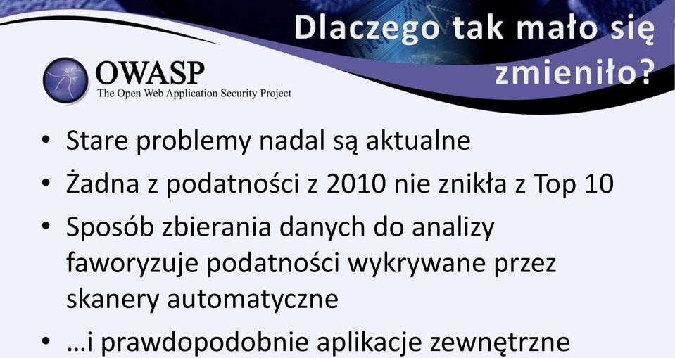 do analizy faworyzuje podatności wykrywane przez