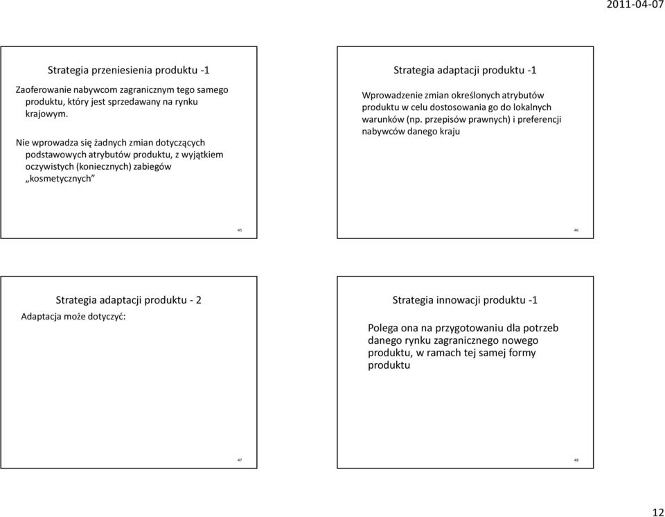 Wprowadzenie zmian określonych atrybutów produktu w celu dostosowania go do lokalnych warunków (np.