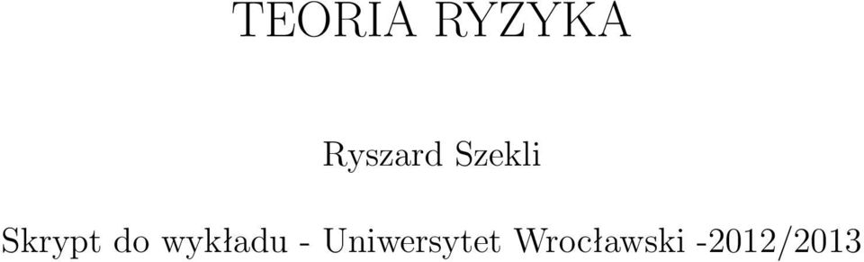 Skrypt do wykładu -