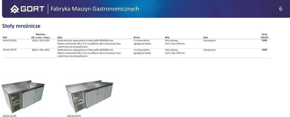 Można umieszczać GN-y 1/1 na półkach albo umieszczać tace cukiernicze na prowadnicach. Każda komora wyposażona w dwie półki 400x600 mm.