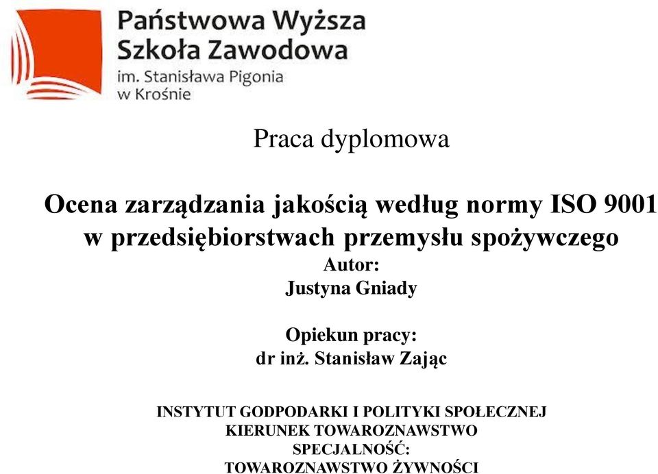 Opiekun pracy: dr inż.