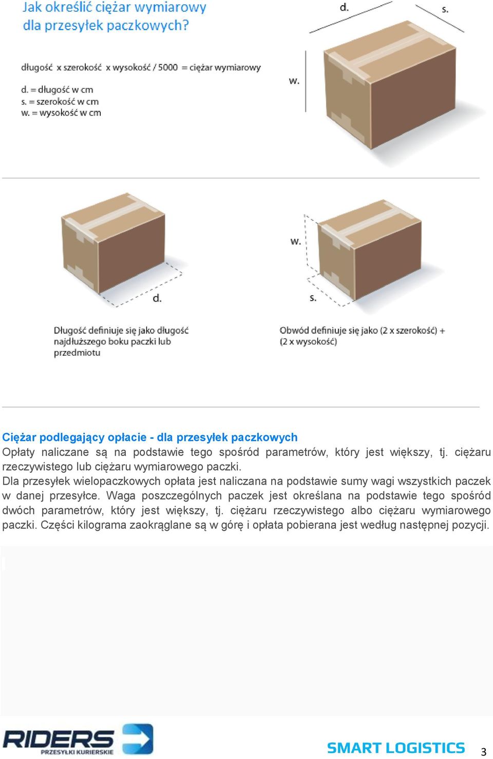 Dla przesyłek wielopaczkowych opłata jest naliczana na podstawie sumy wagi wszystkich paczek w danej przesyłce.