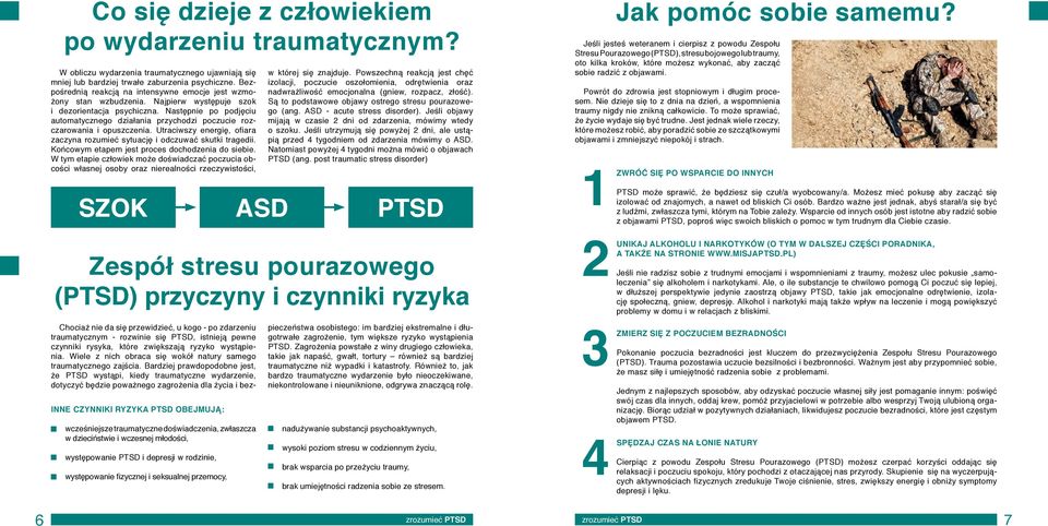 Następnie po podjęciu automatycznego działania przychodzi poczucie rozczarowania i opuszczenia. Utraciwszy energię, ofiara zaczyna rozumieć sytuację i odczuwać skutki tragedii.