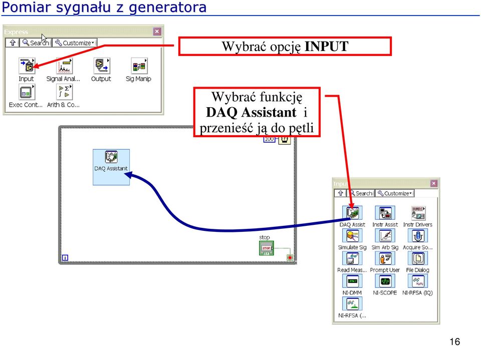 INPUT Wybrać funkcję DAQ