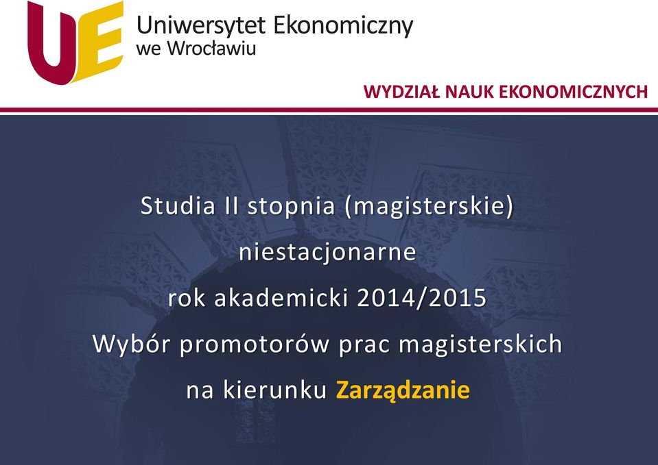 2014/2015 Wybór promotorów prac