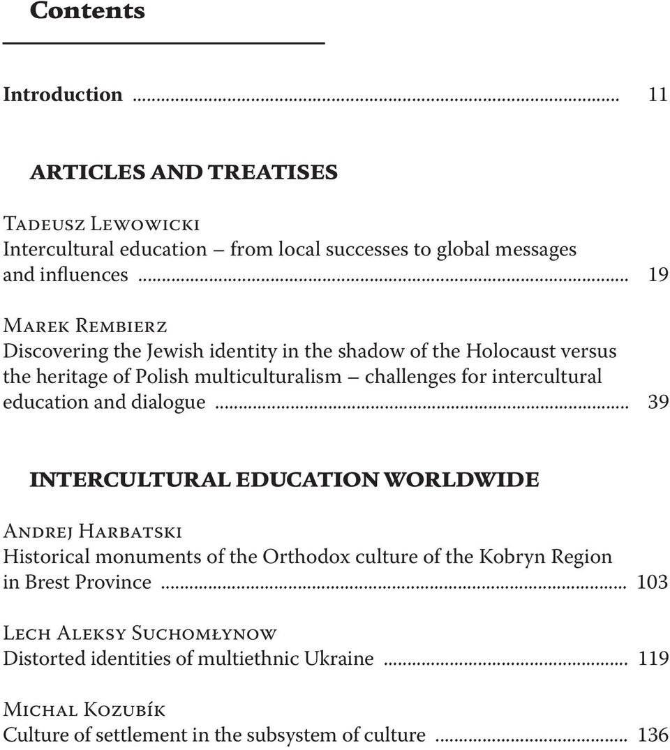 intercultural education and dialogue.