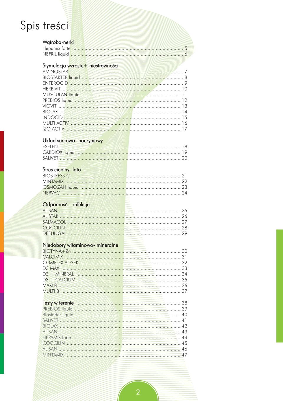 .. 20 Stres cieplny- lato BIOSTRESS C... 21 MINTAMIX... 22 OSMOZAN liquid... 23 NERVAC... 24 Odporność infekcje ALISAN... 25 ALISTAR... 26 SALMACOL... 27 COCCILIN... 28 DEFUNGAL.